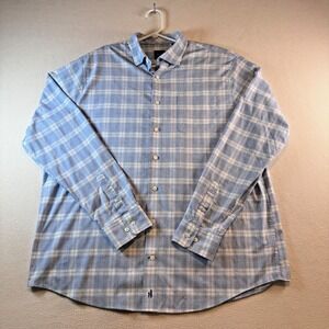 Johnnie-O Mens Hendley Performance Plaid Shirt Laguna Blue XL